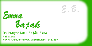 emma bajak business card